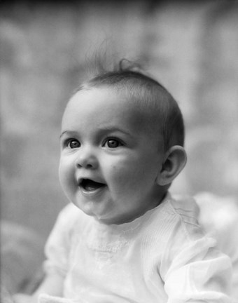 Framed 1930s Profile Portrait Five Month Old Baby Print