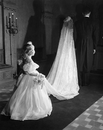 Framed 1950s Little Flower Girl Maid Of Honor Print