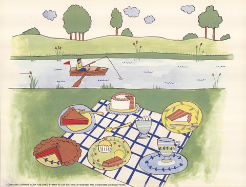 Framed Lakeside Picnic Print