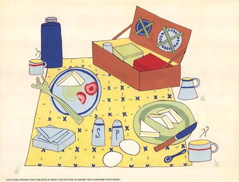 Framed Picnic Basket Print