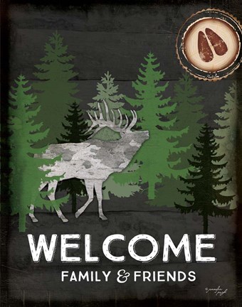 Framed Welcome Family &amp; Friends Print