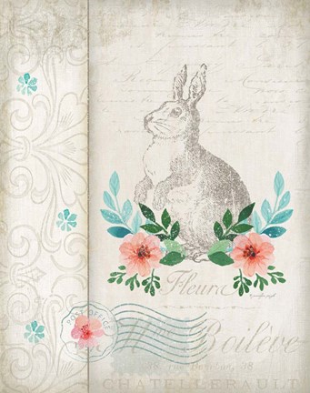 Framed French Spring Rabbit Print