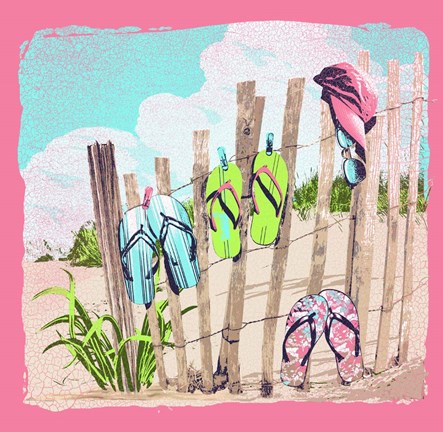 Framed Flip Flop Rack Print