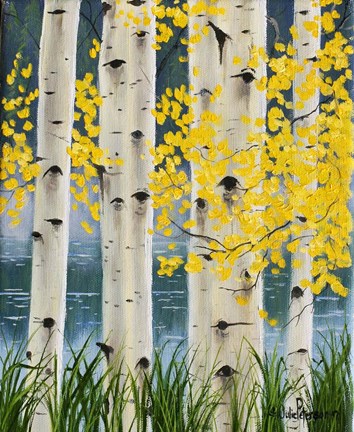 Framed Yellow Aspen Leaves Print