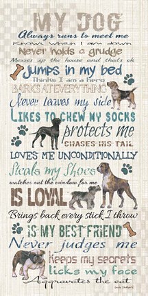 Framed My Dog Panel Print