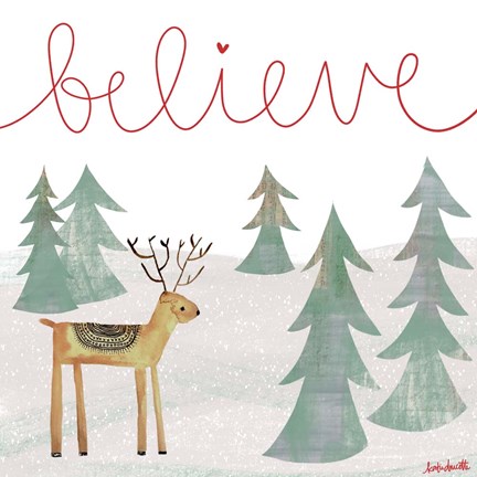 Framed Believe Reindeer Print