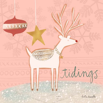 Framed Reindeer Tidings Print
