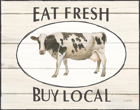 Framed Country Cow V Print