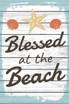 Framed Blessed at the Beach Print