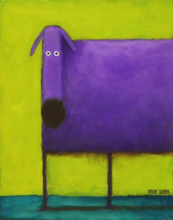 Framed Purple Dog I Print