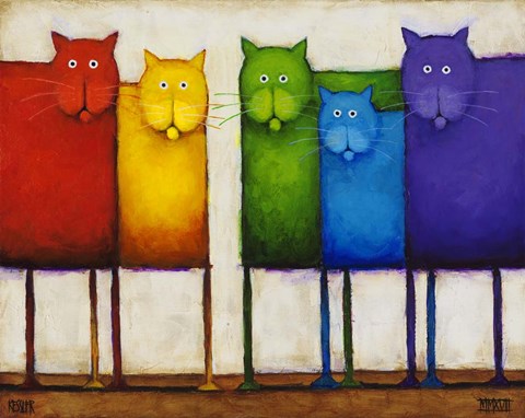 Framed Rainbow Cats Print