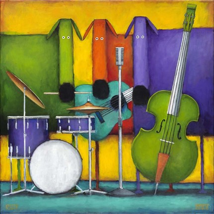 Framed Jam Dogs II Print