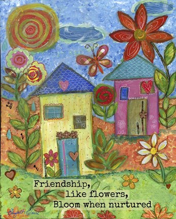 Framed Friendship Like Flowers Print