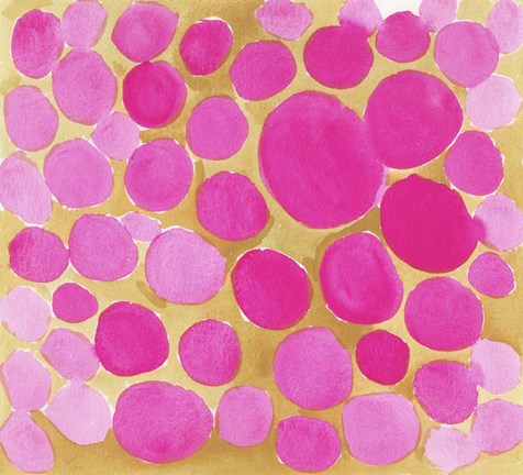 Framed Pebbles Yellow Print