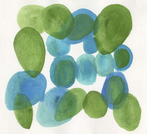 Framed Pebbles Blue Print