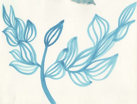 Framed Blooming - blue Print