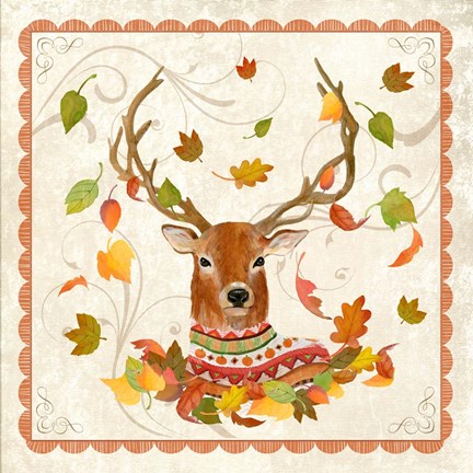 Framed Fall Deer Print