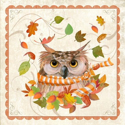 Framed Fall Owl Print