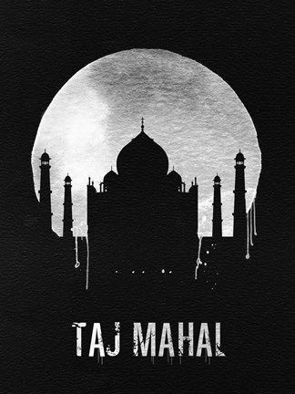 Framed Taj Mahal Landmark Black Print