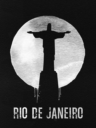 Framed Rio De Janeiro Landmark Black Print