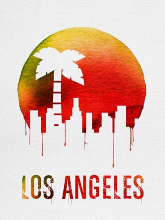 Framed Los Angeles Landmark Red Print