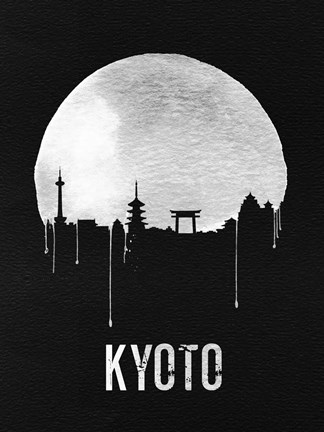 Framed Kyoto Skyline Black Print