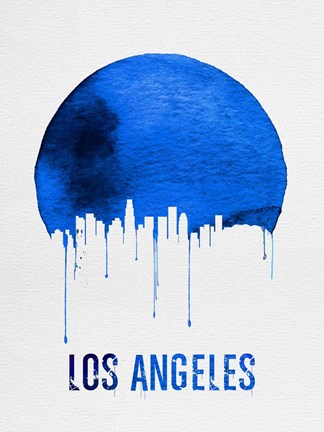 Framed Los Angeles Skyline Blue Print
