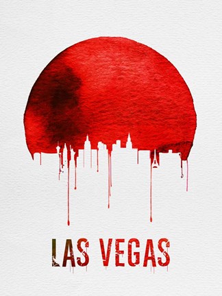 Framed Las Vegas Skyline Red Print