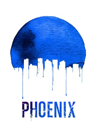 Framed Phoenix Skyline Blue Print