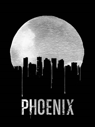 Framed Phoenix Skyline Black Print