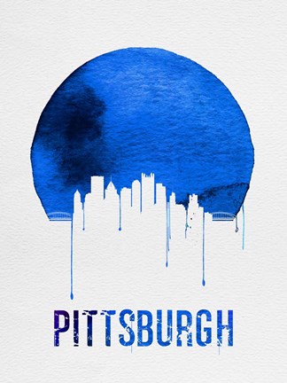Framed Pittsburgh Skyline Blue Print