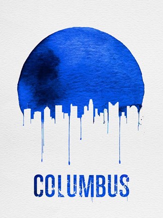 Framed Columbus Skyline Blue Print
