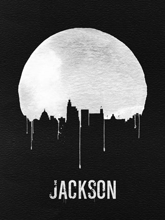Framed Jackson Skyline Black Print