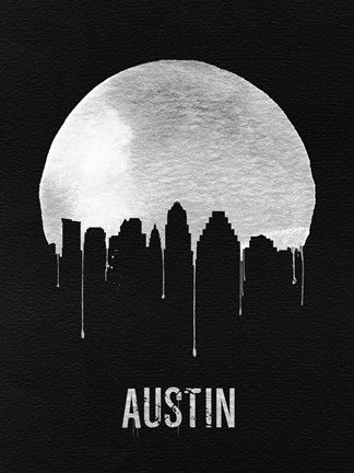 Framed Austin Skyline Black Print