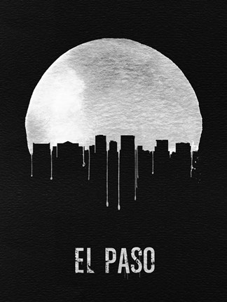 Framed El Paso Skyline Black Print