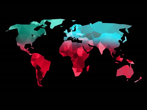 Framed Polygon World Map 2 Print