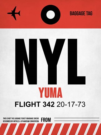 Framed NYL Yuma Luggage Tag I Print