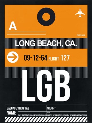 Framed LGB Long Beach Luggage Tag II Print