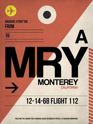 Framed MRY Monterey Luggage Tag I Print