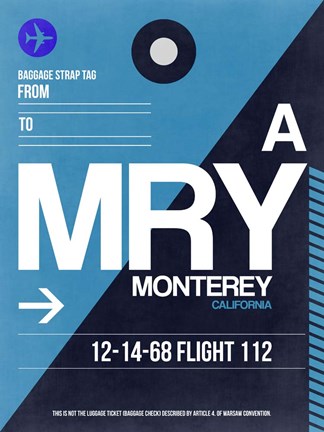 Framed MRY Monterey Luggage Tag II Print