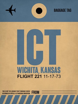 Framed ICT Wichita Luggage Tag I Print