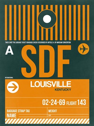 Framed SDF Louisville Luggage Tag I Print