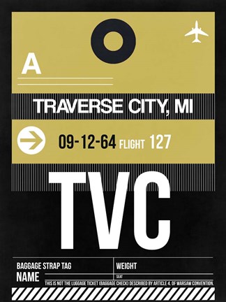 Framed TVC Traverse City Luggage Tag II Print
