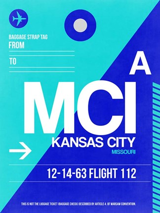 Framed MCI Kansas City Luggage tag I Print