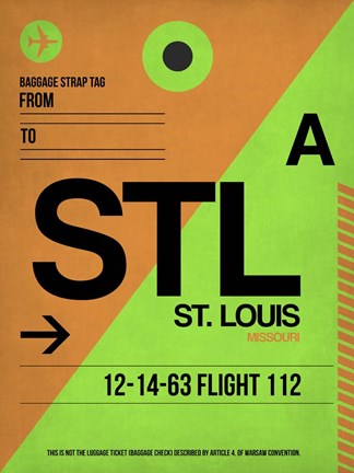 Framed STL St. Louis Luggage Tag I Print