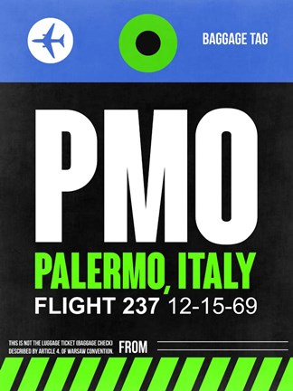 Framed PMO Palermo Luggage Tag II Print