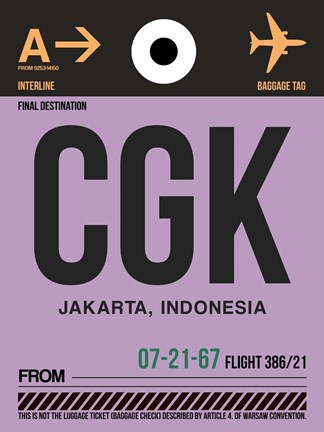 Framed CGK Jakarta Luggage Tag I Print