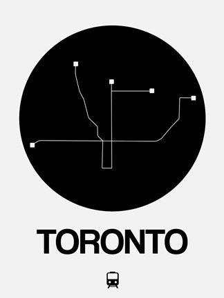 Framed Toronto Black Subway Map Print