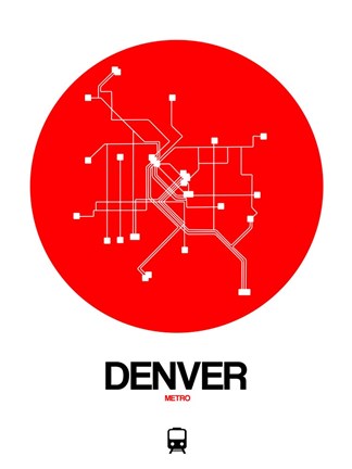Framed Denver Red Subway Map Print