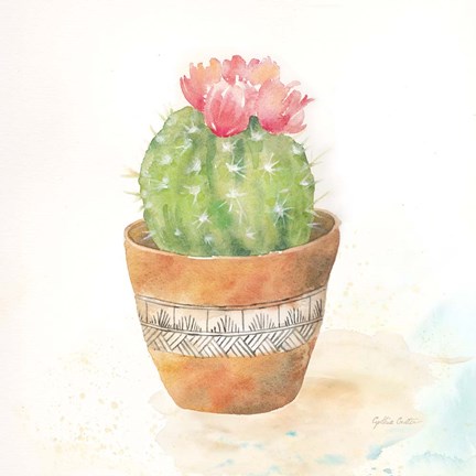 Framed Cactus Pots IV Print